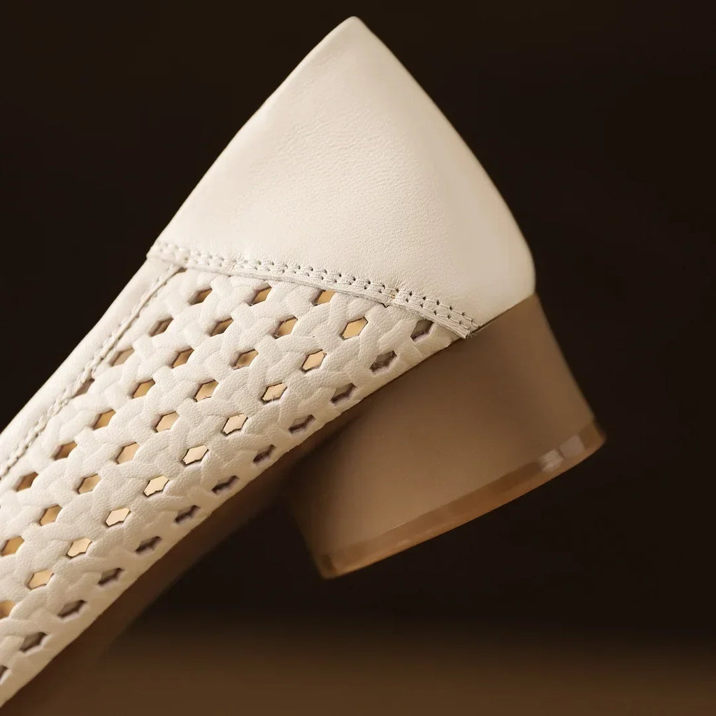 Klea | Opium Woven Leather Flats