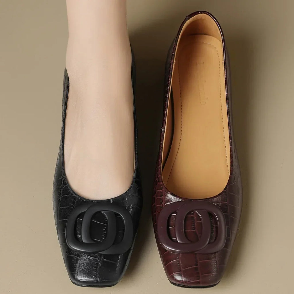 Opium | Croc Leather Flats