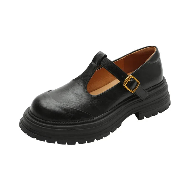 Emilia | Mary Jane Shoes with Gold Buckle