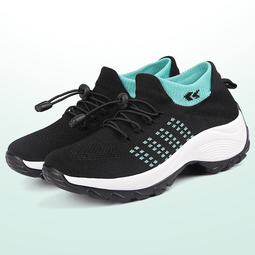 Linda | Orthopedic Knit Fabric Shoes in Green & Black