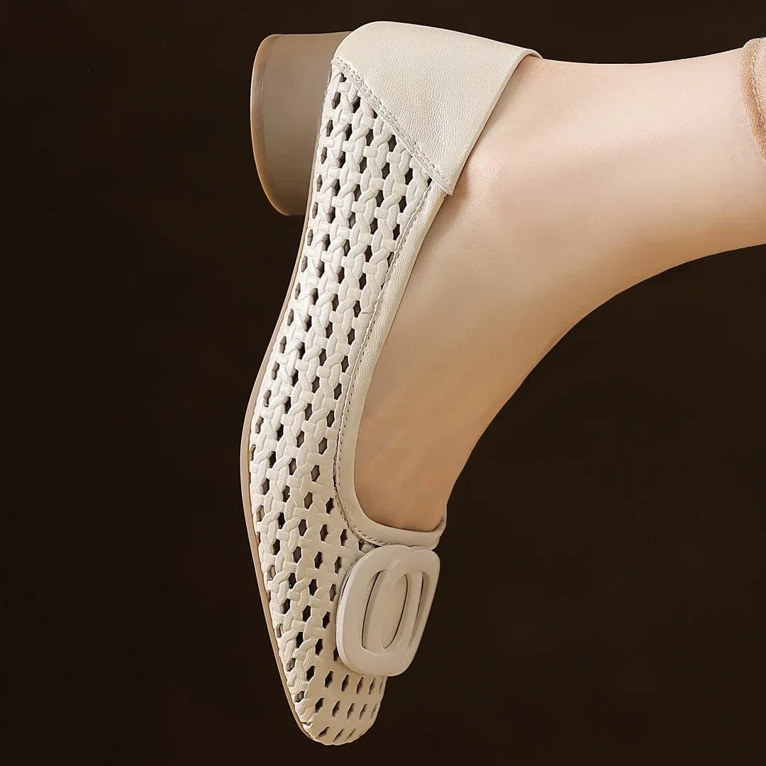 Klea | Opium Woven Leather Flats