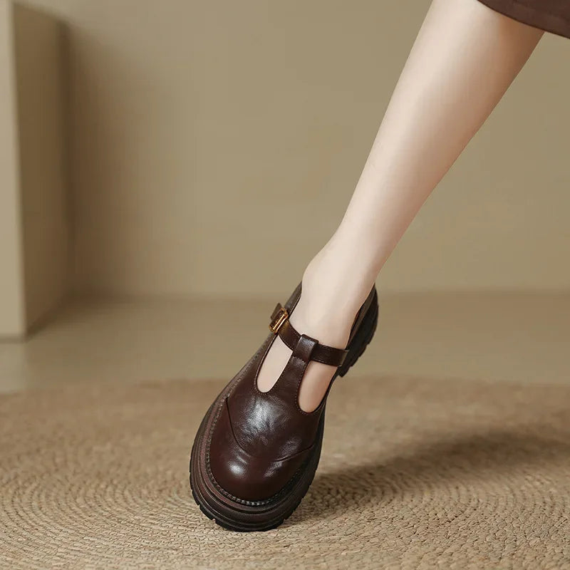 Emilia | Mary Jane Shoes with Gold Buckle