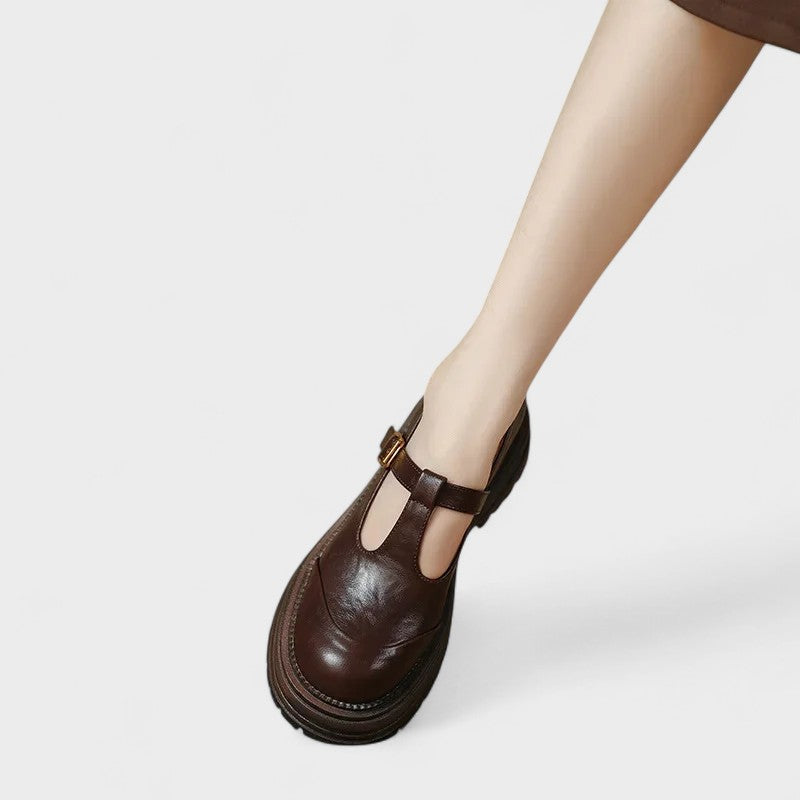Emilia | Mary Jane Shoes with Gold Buckle