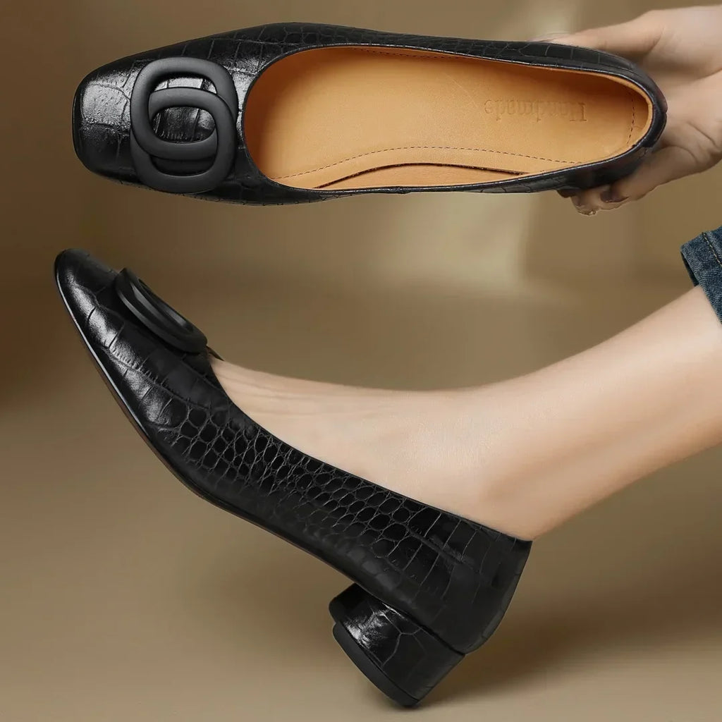 Opium | Croc Leather Flats