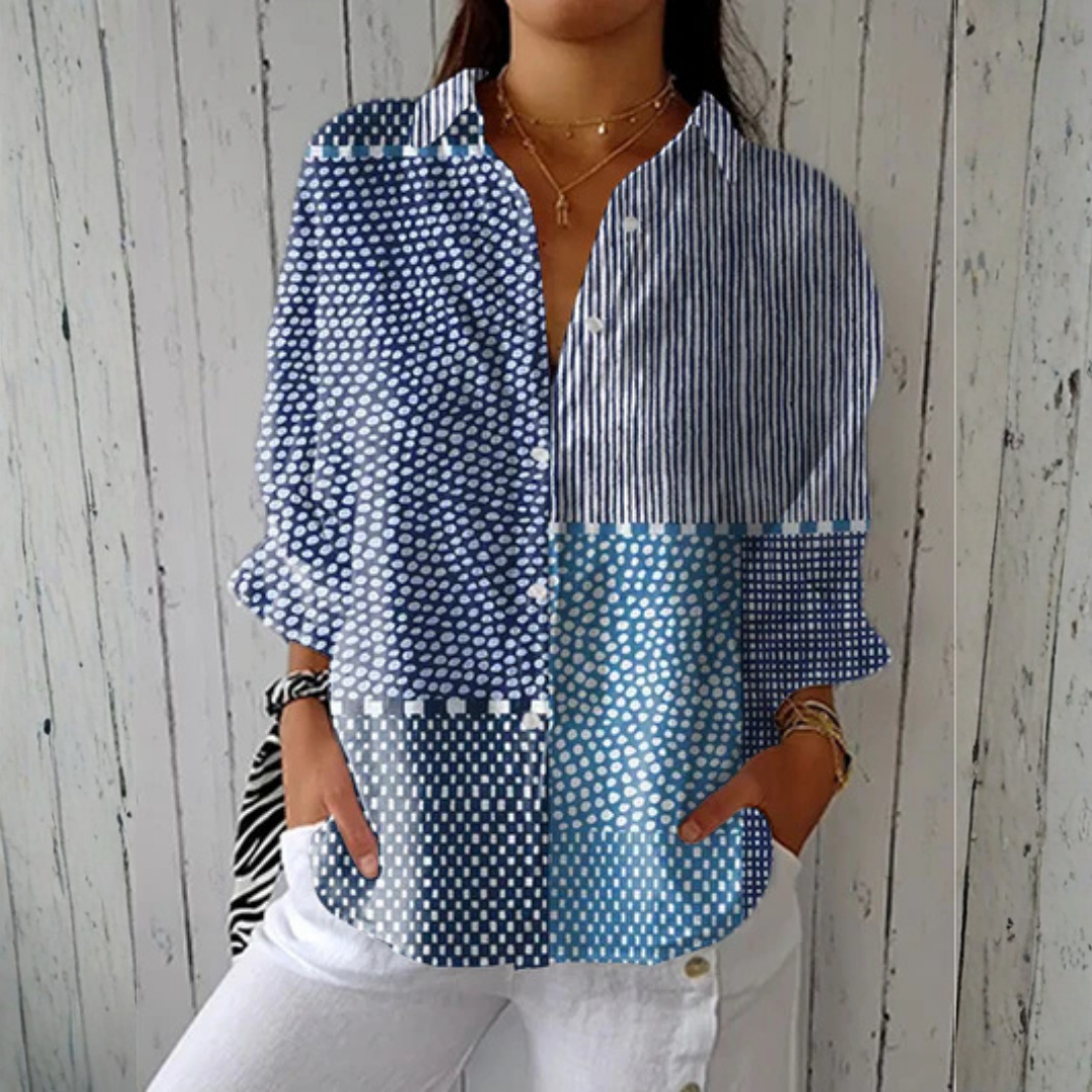 Sophie | Ocean Patchwork Blouse