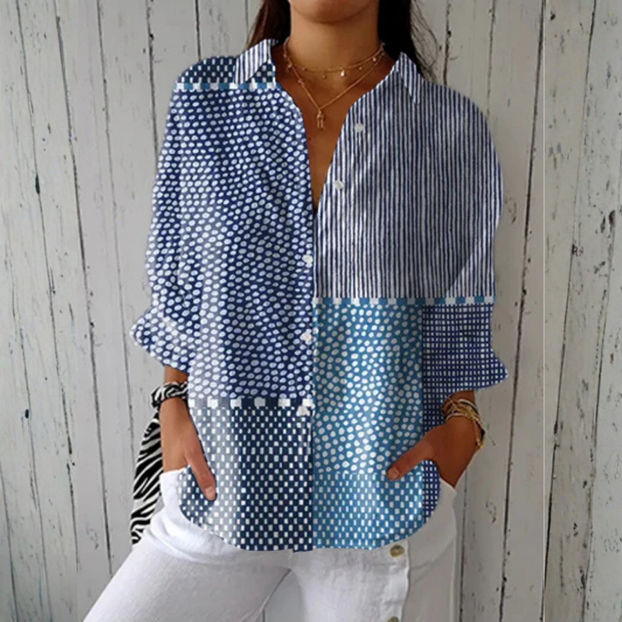 Sophie | Ocean Patchwork Blouse