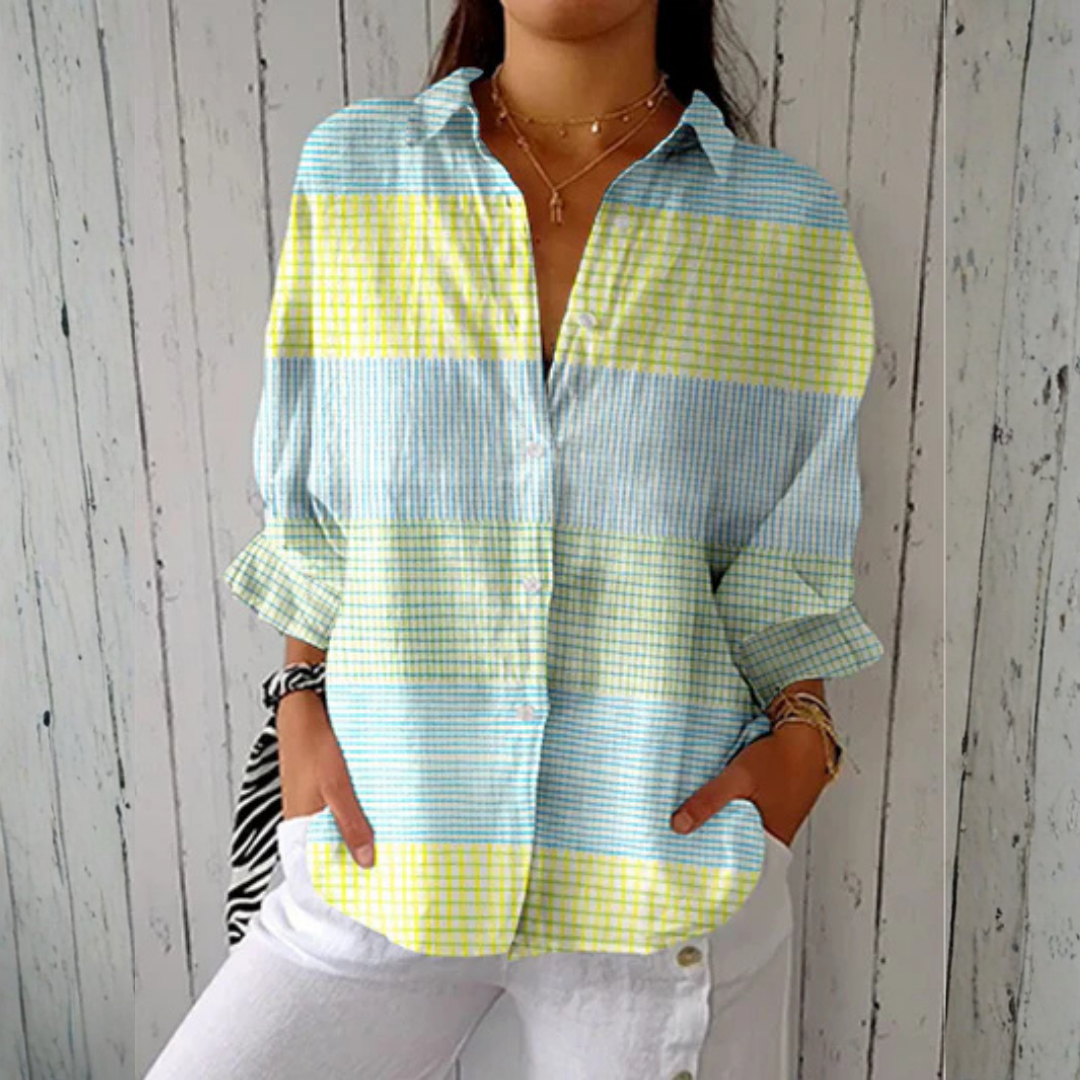 Holly | Pastel Grid Blouse
