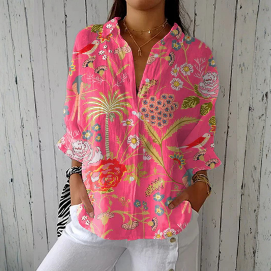 Chloe | Tropical Blossom Blouse