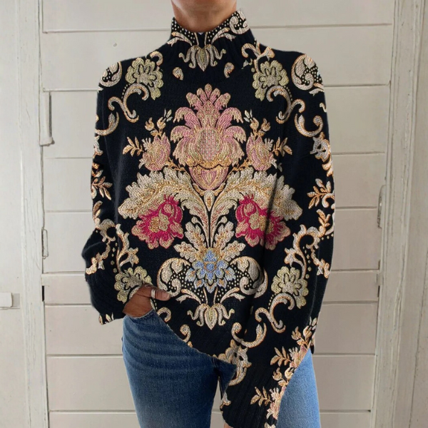 Hermina | Vintage Floral Turtleneck