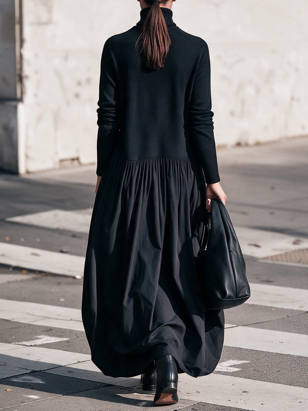 Philippa | Stand Collar Oversized Maxi Dress