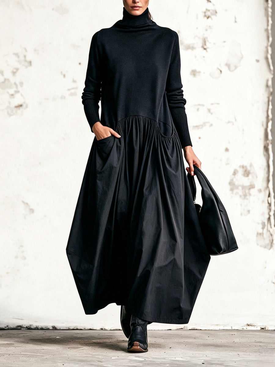 Philippa | Stand Collar Oversized Maxi Dress
