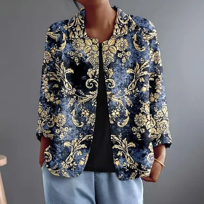 Joan | Baroque Scrollwork Open Shirt Blouse