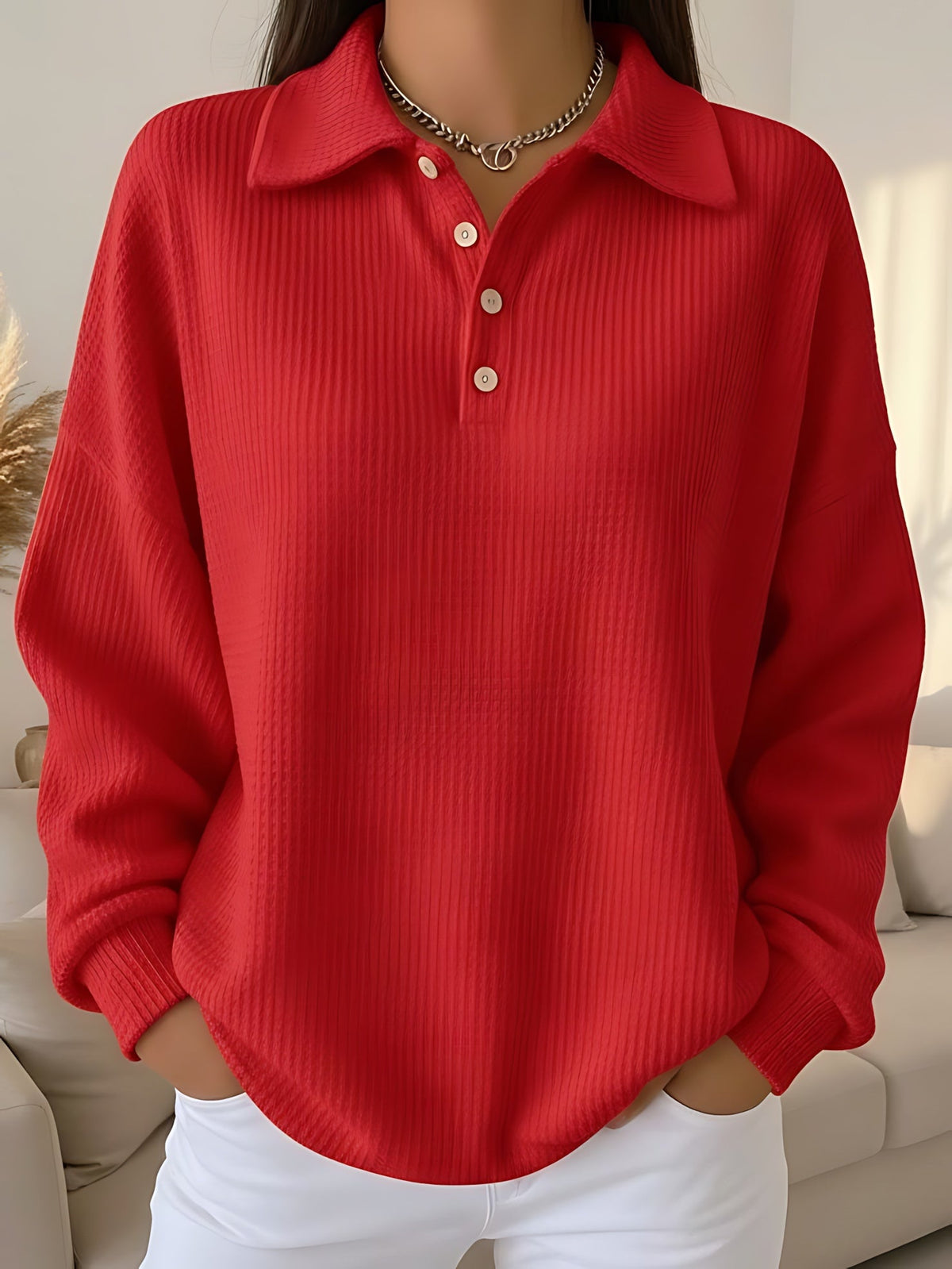 Adrianna | Polo Collar Knit Sweater
