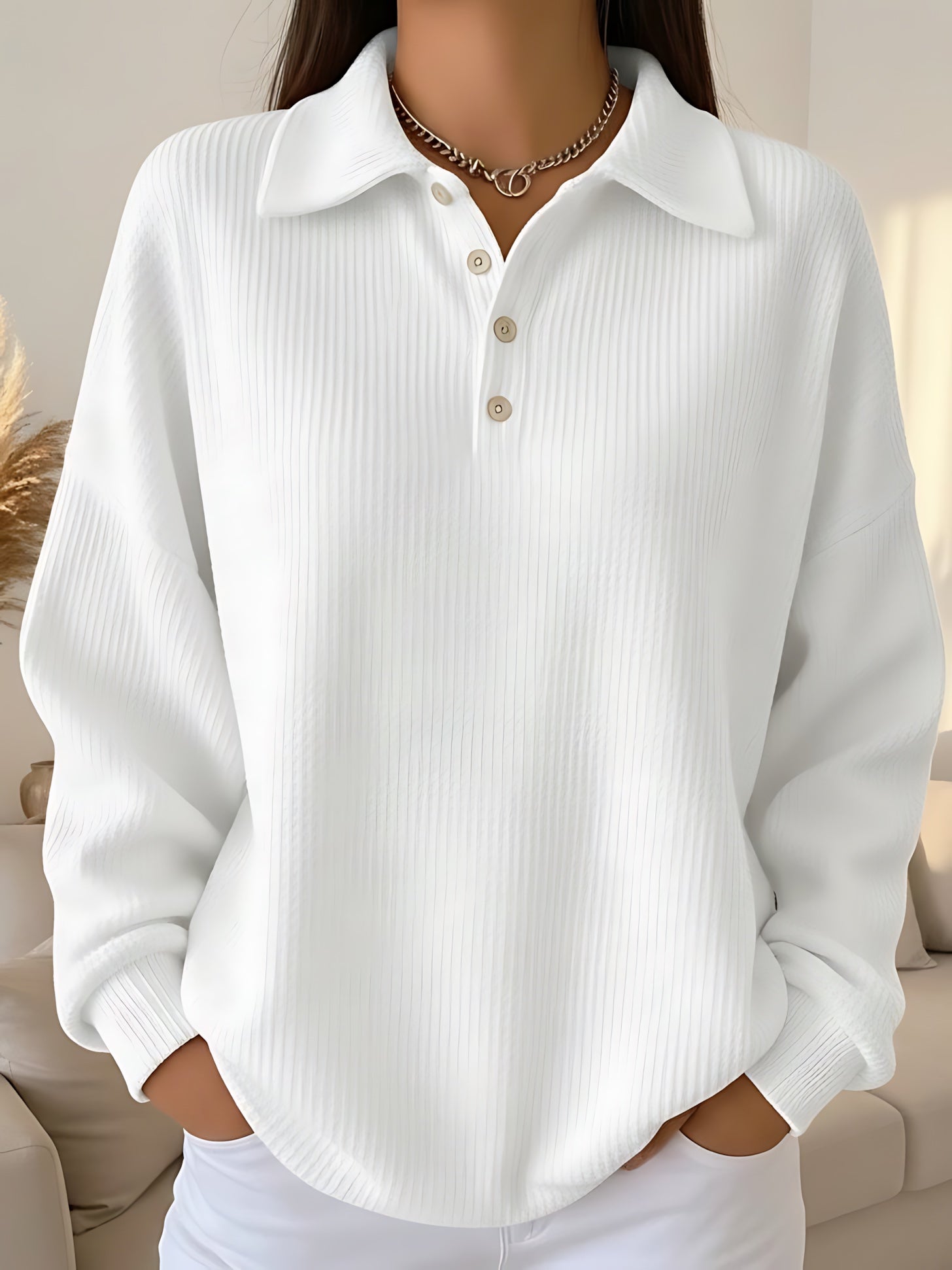 Adrianna | Polo Collar Knit Sweater