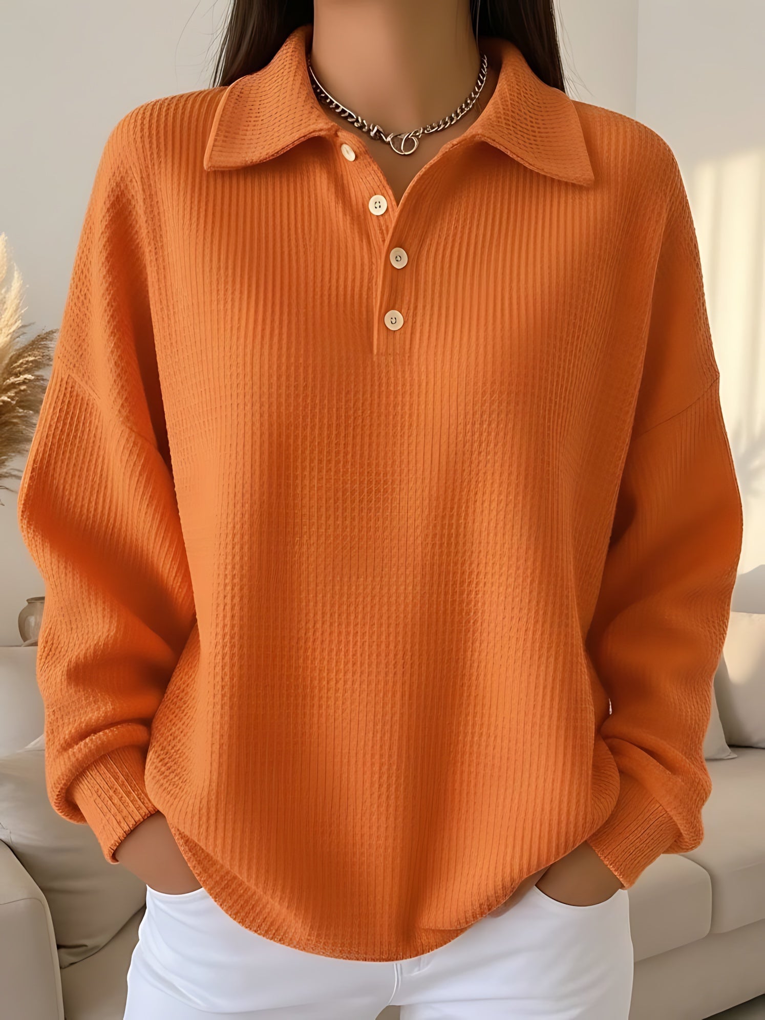 Adrianna | Polo Collar Knit Sweater