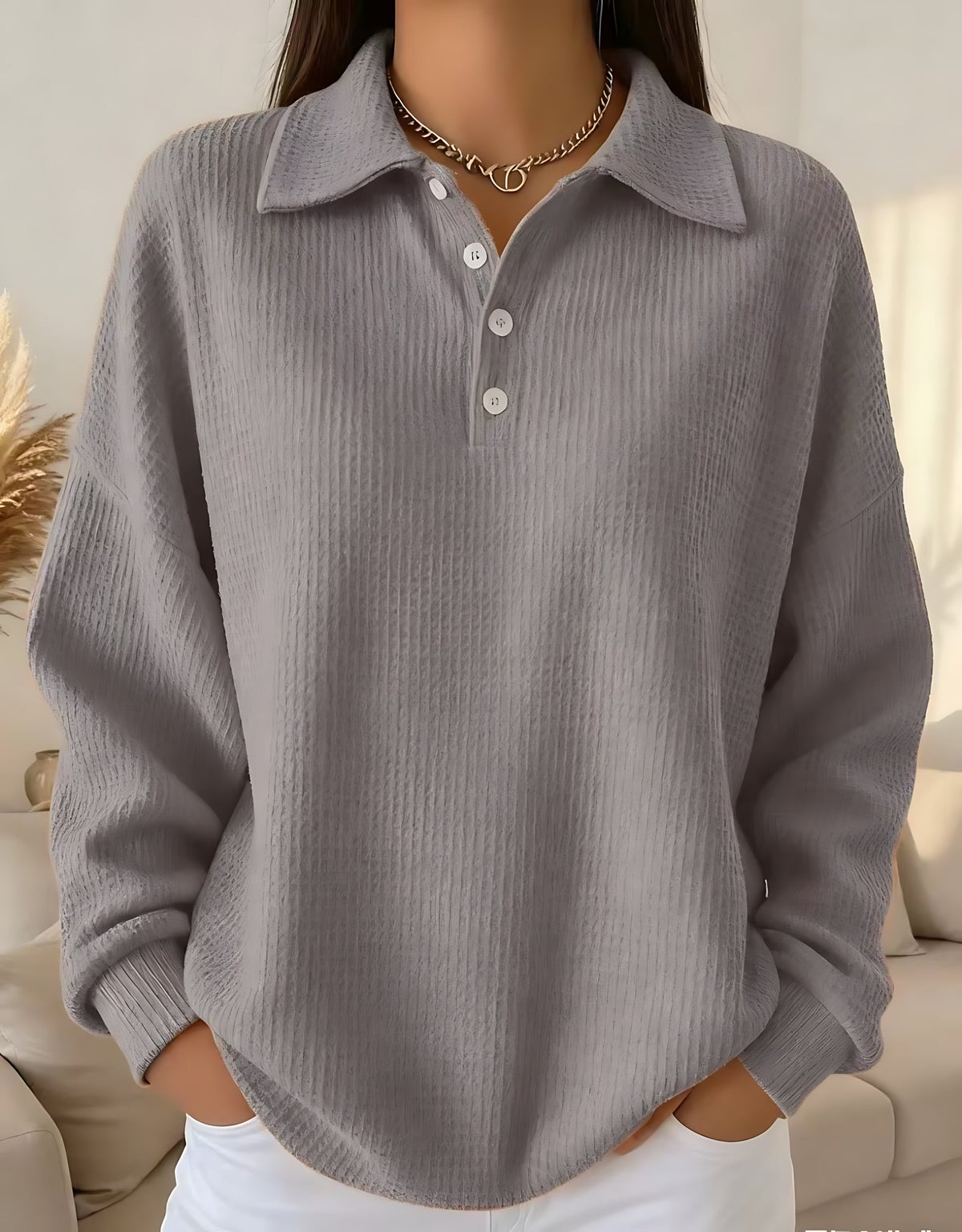 Adrianna | Polo Collar Knit Sweater