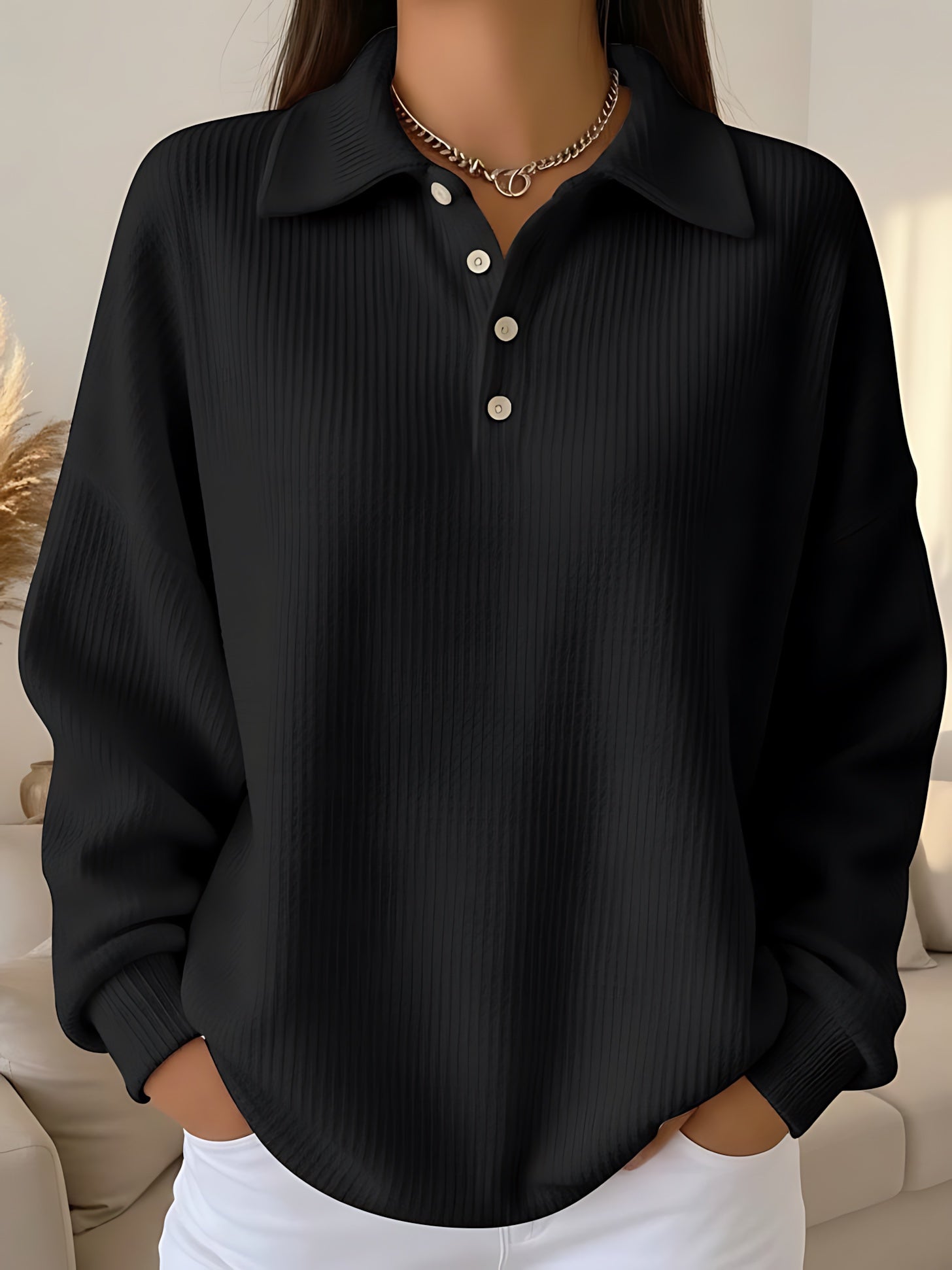 Adrianna | Polo Collar Knit Sweater