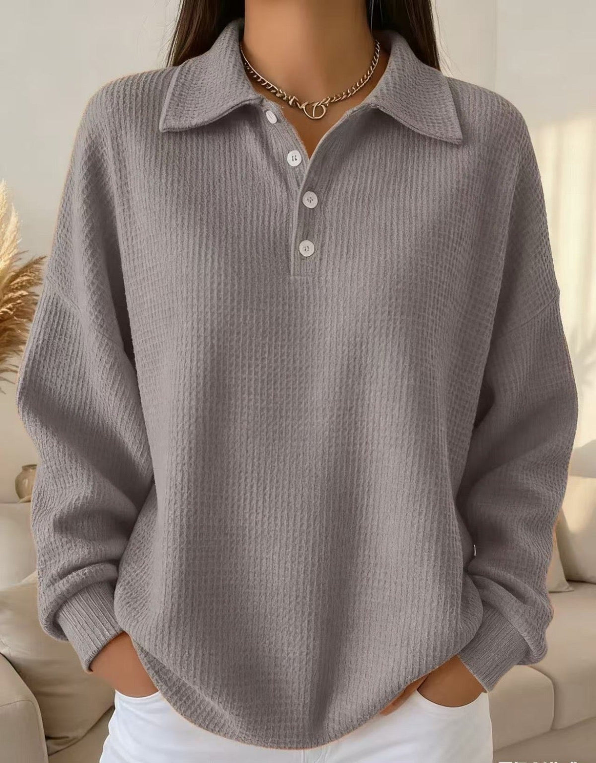 Adrianna | Polo Collar Knit Sweater
