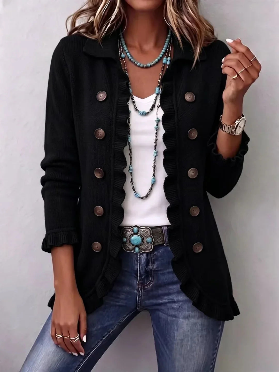 The Lois | Boho Ruffled Jacket