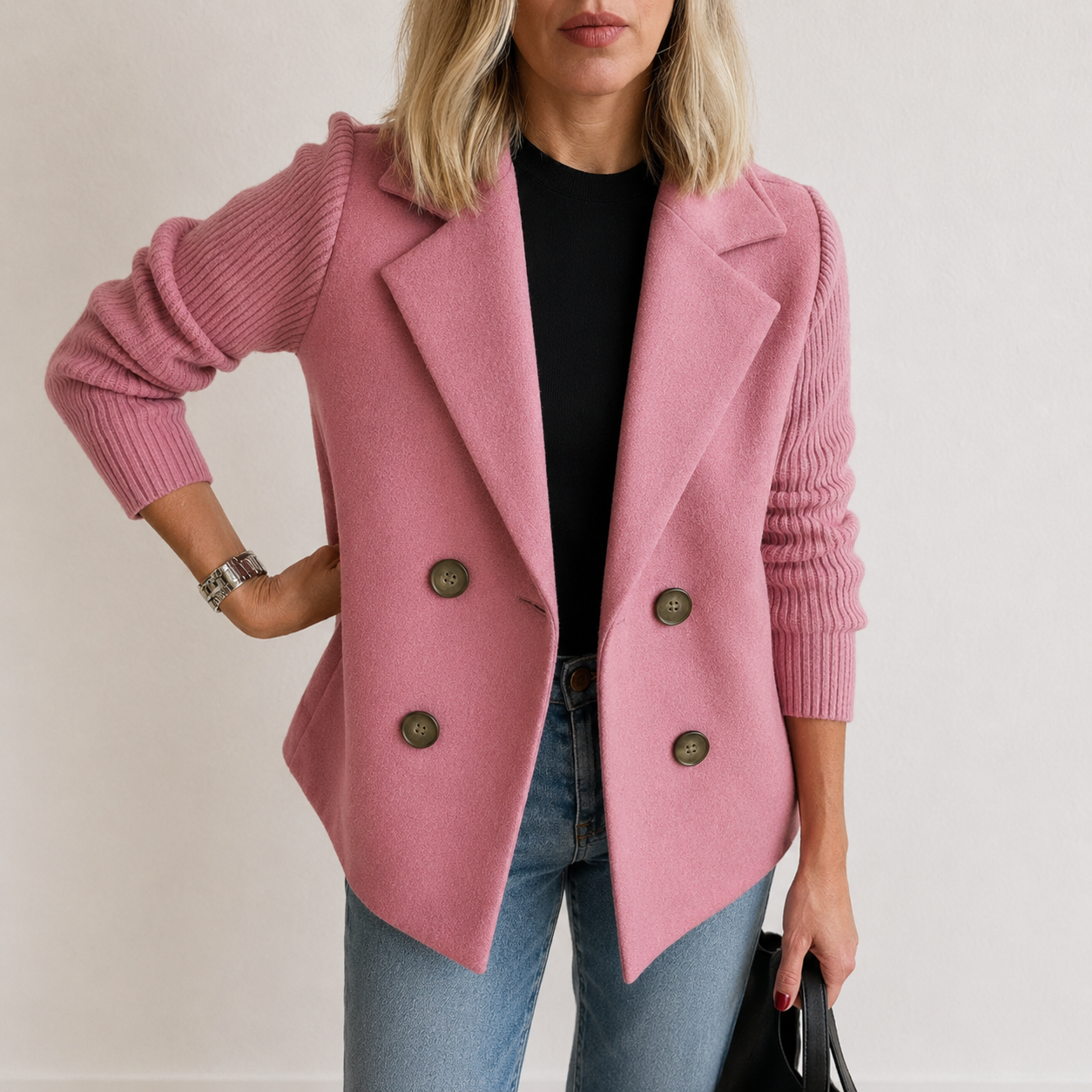 Winona | Knit Sleeve Blazer Jacket