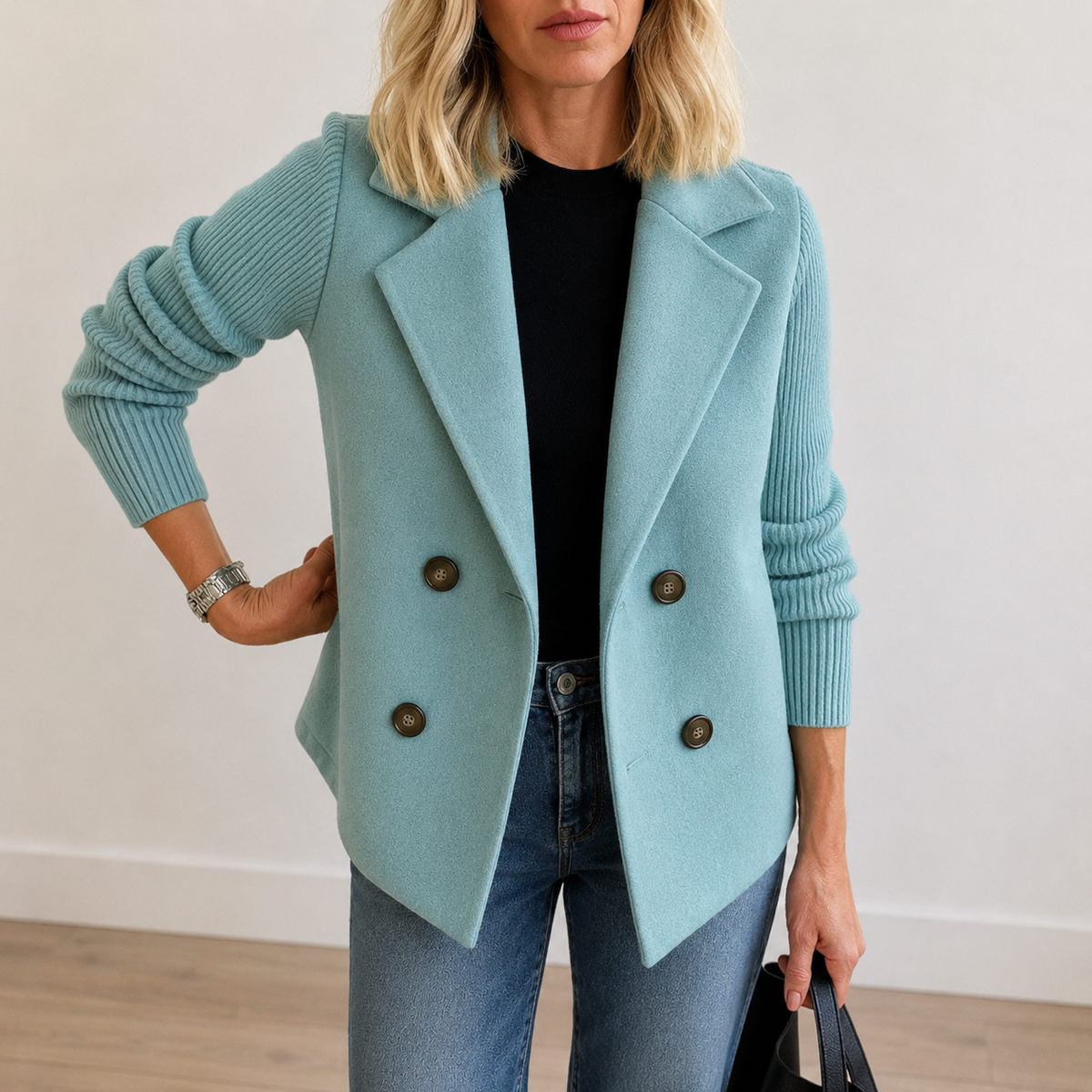 Winona | Knit Sleeve Blazer Jacket