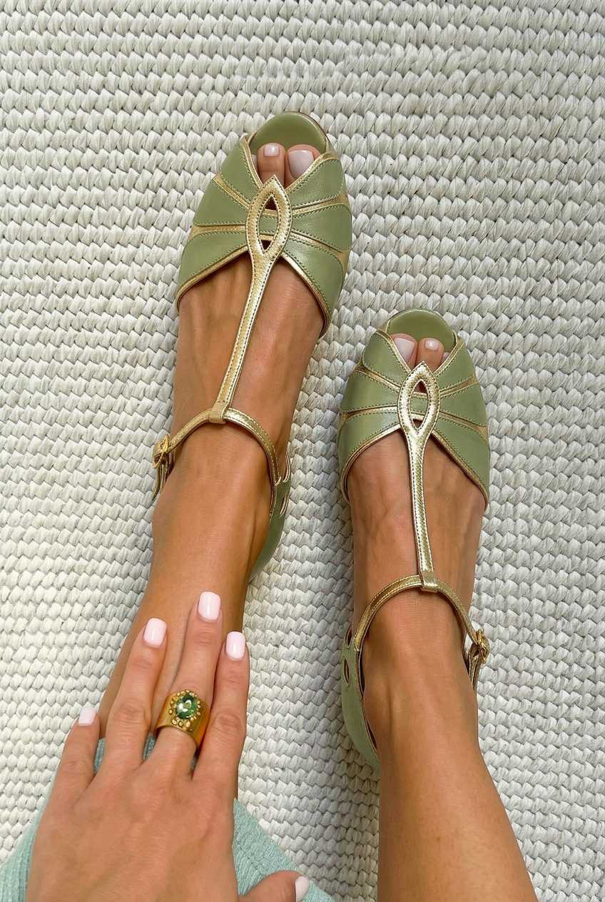 Wendy | Peep-Toe Shoes with Block Heels, Cut-Outs, and T-Strap
