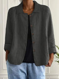 Carol| Crinkle Weave Button-Through Blouse