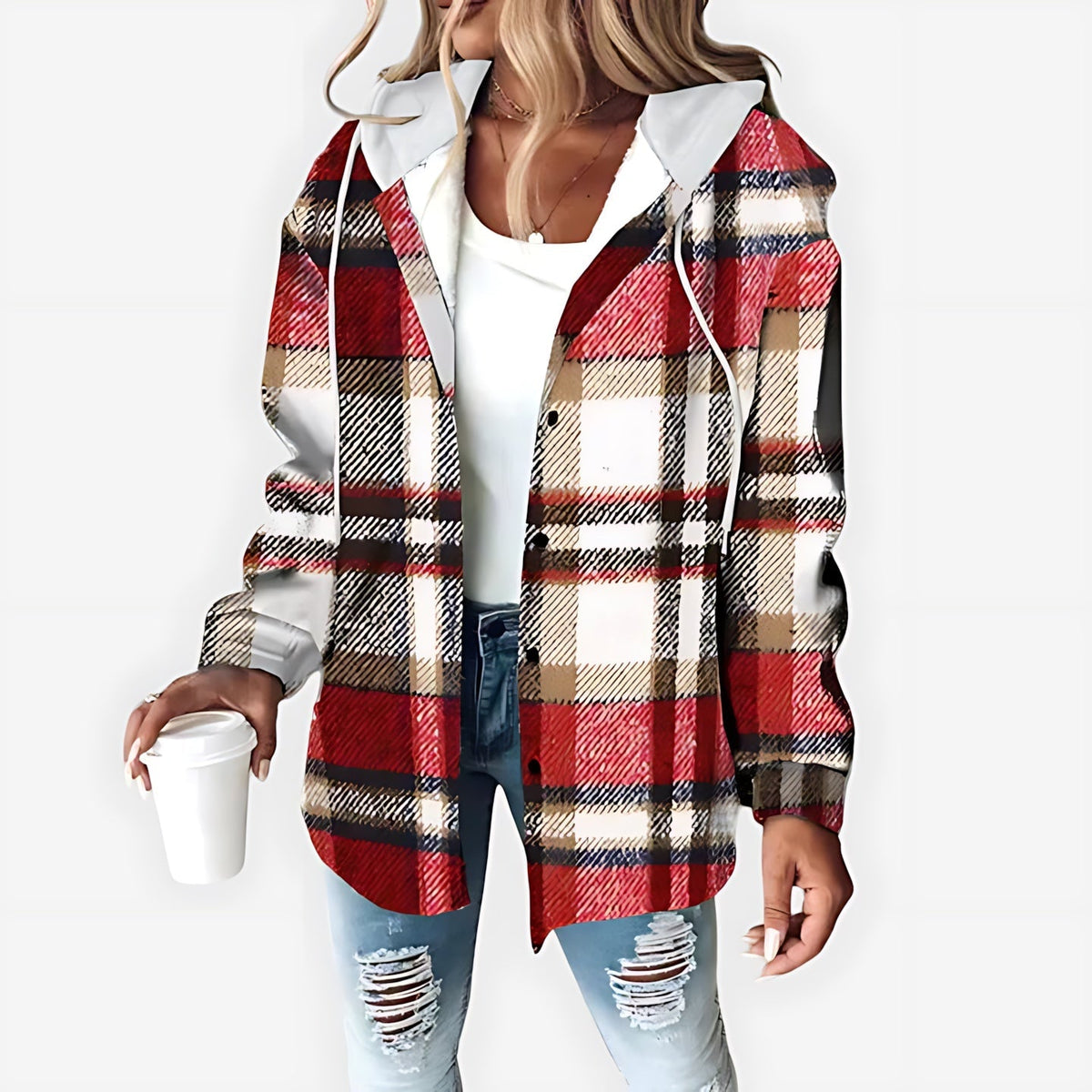 Ciara | Sherpa Lined Plaid Shirt Jacket