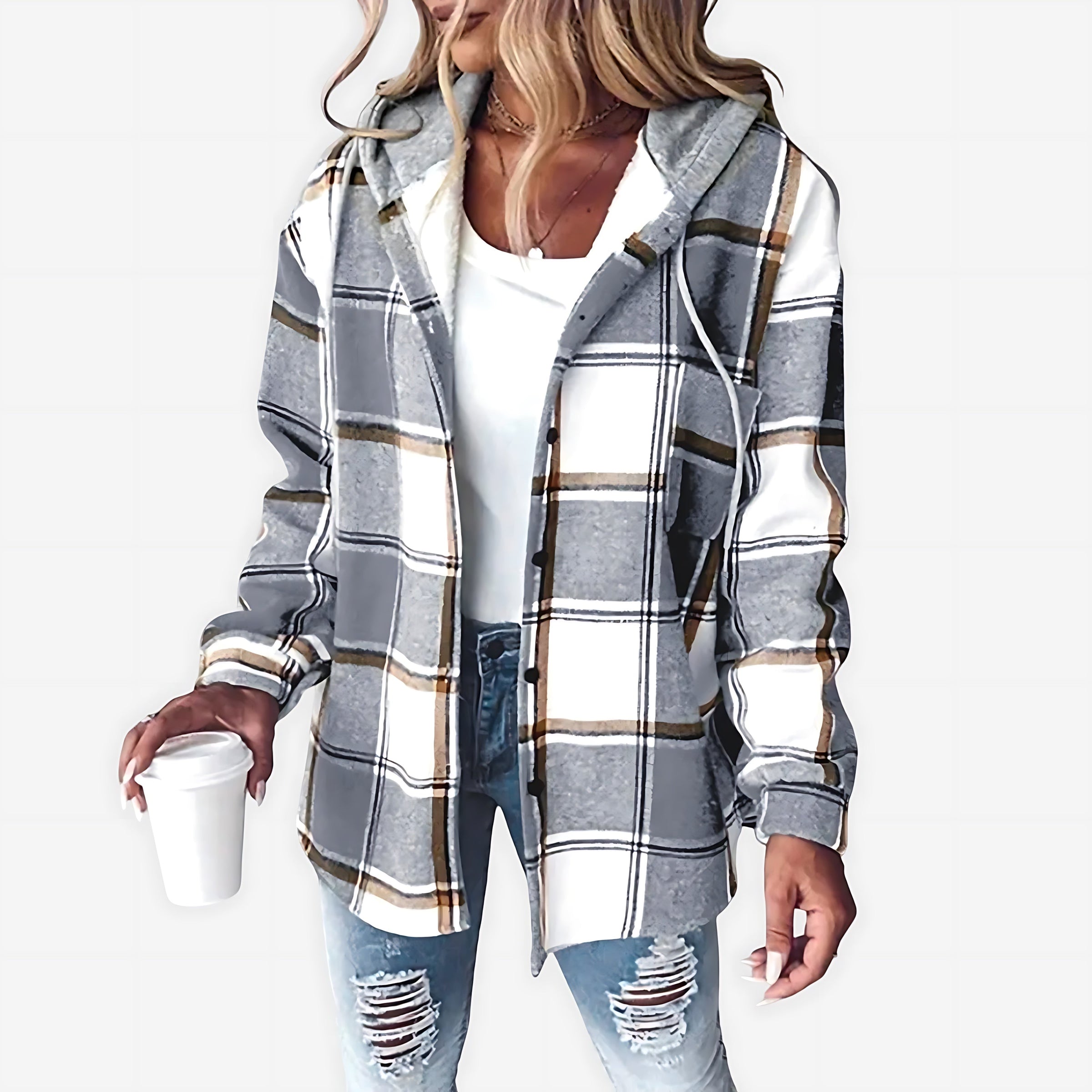 Ciara | Sherpa Lined Plaid Shirt Jacket