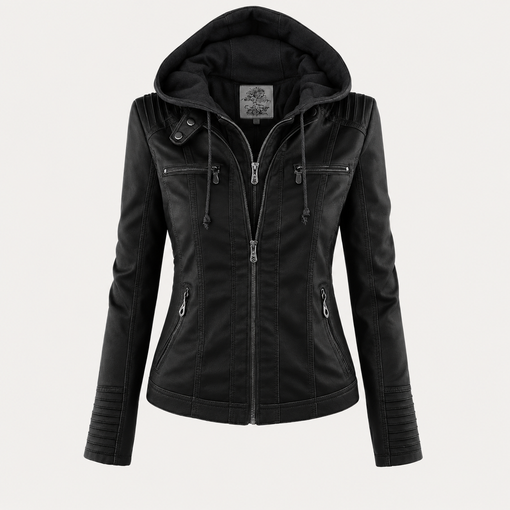 Diane | Hooded Leather Jacket