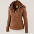 Diane | Hooded Leather Jacket