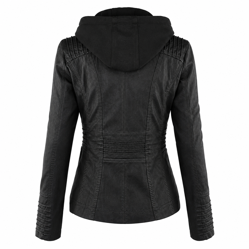 Diane | Hooded Leather Jacket