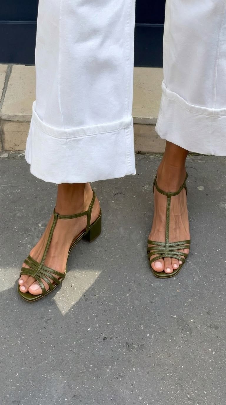 Melanie | Metallic Sandals with Heel