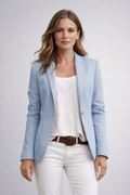 Vivien | Single Button Blazer - Notched Lapel - Long Sleeve - Slim Fit