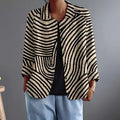 Elaine | Curved Stripe Relaxed Open Shirt