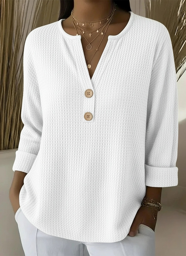 Gia | Textured Button Sweater