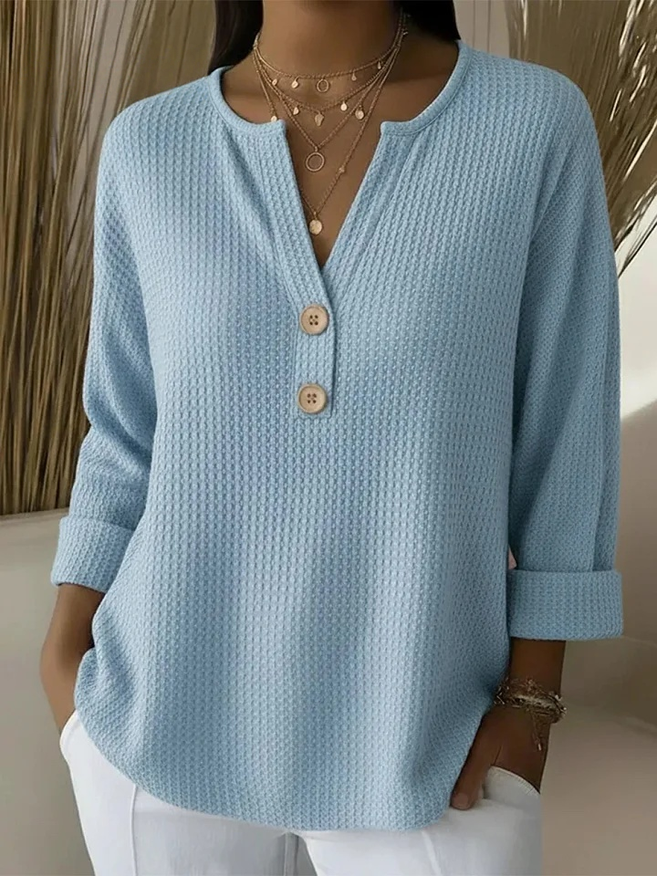 Gia | Textured Button Sweater