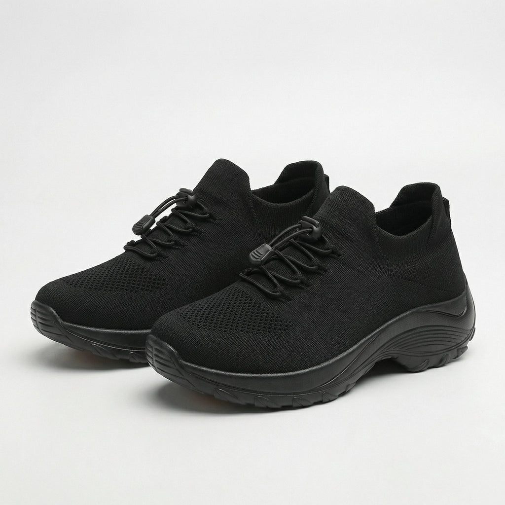 Linda | Orthopedic Knit Fabric Shoes in Green & Black
