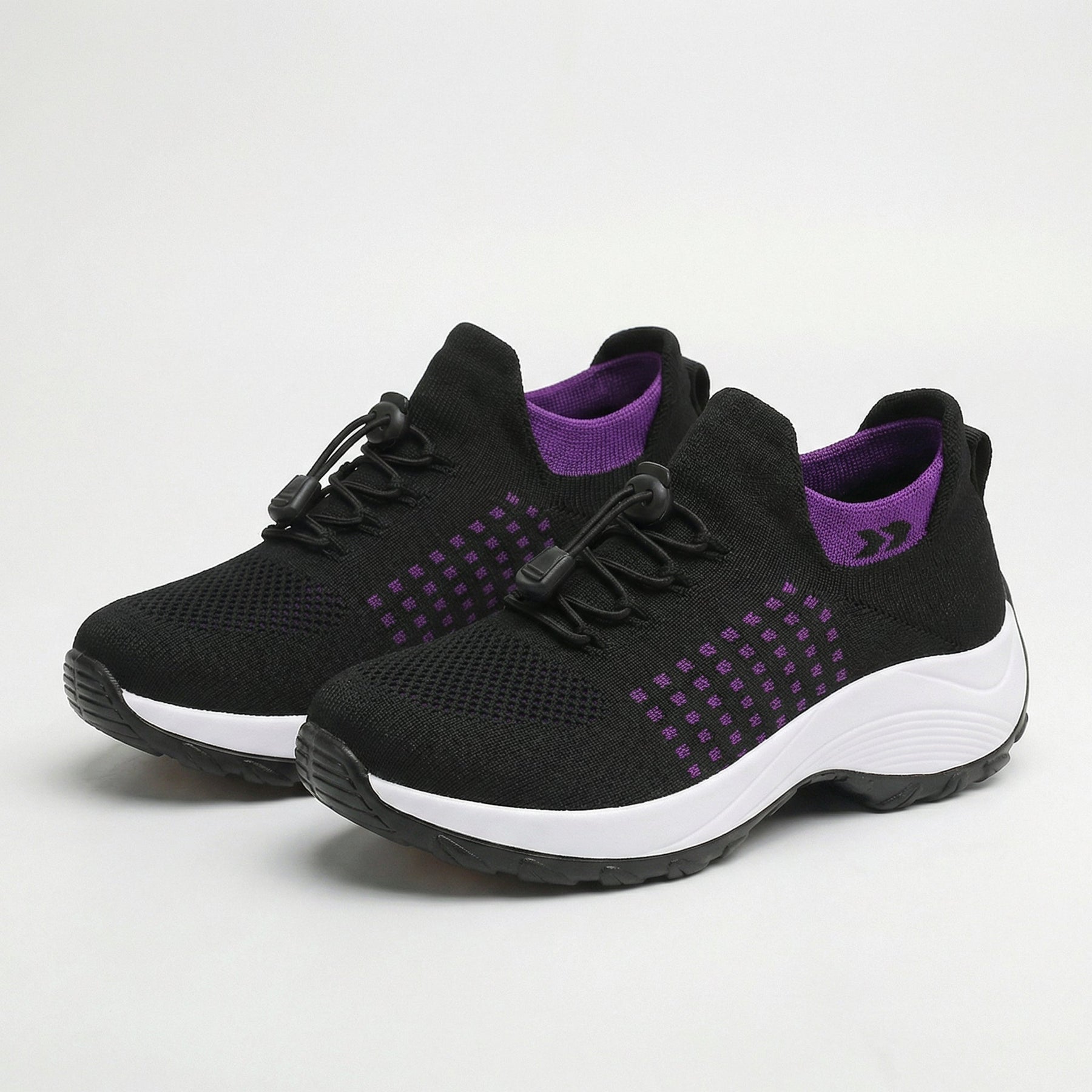 Ava | Orthopedic Knit Fabric Shoes in Purple & Black
