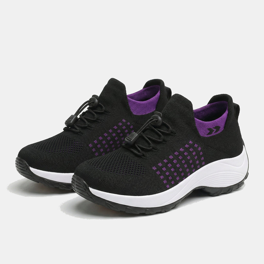 Ava | Orthopedic Knit Fabric Shoes in Purple & Black