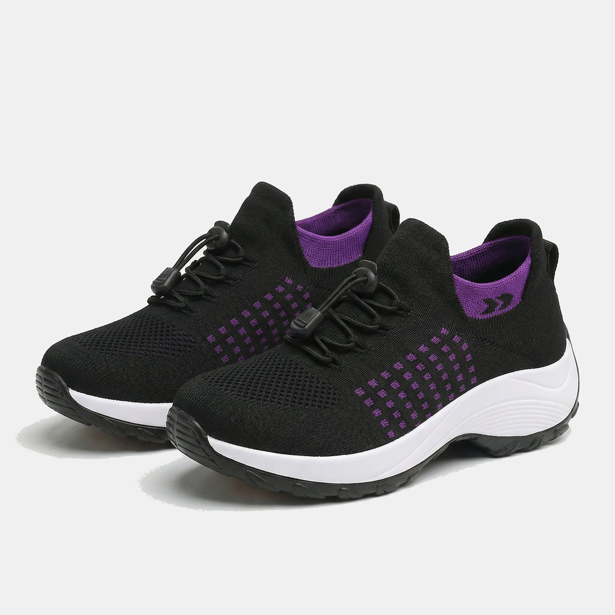 Ava | Orthopedic Knit Fabric Shoes in Purple & Black
