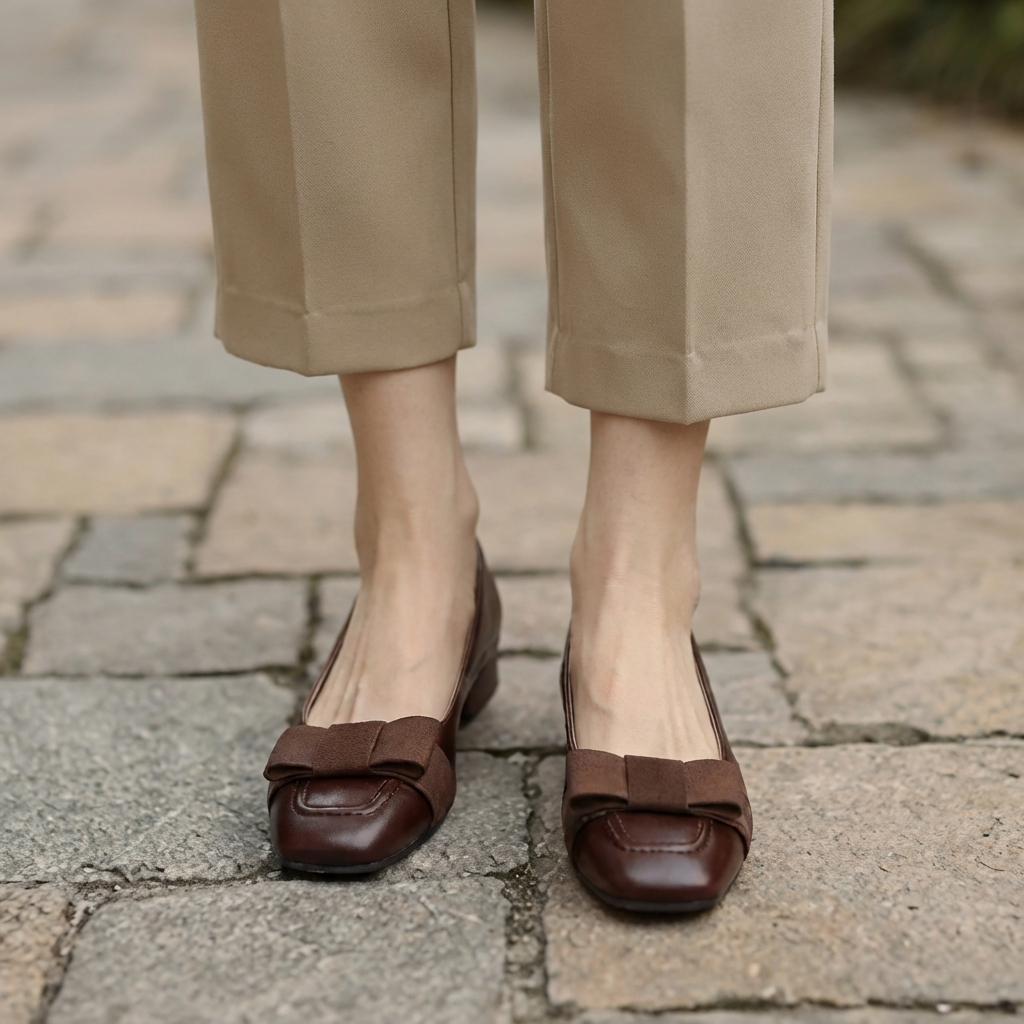 Camille | Bow Leather Flats