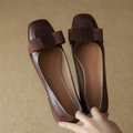 Camille | Bow Leather Flats