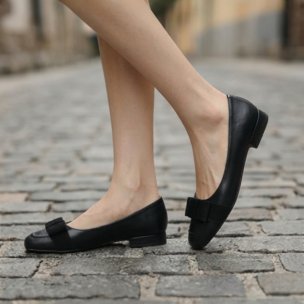 Camille | Bow Leather Flats