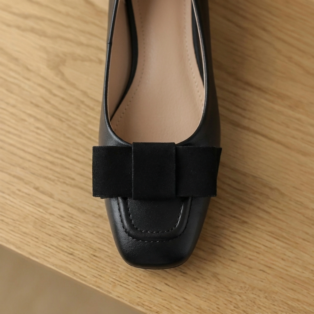 Camille | Bow Leather Flats