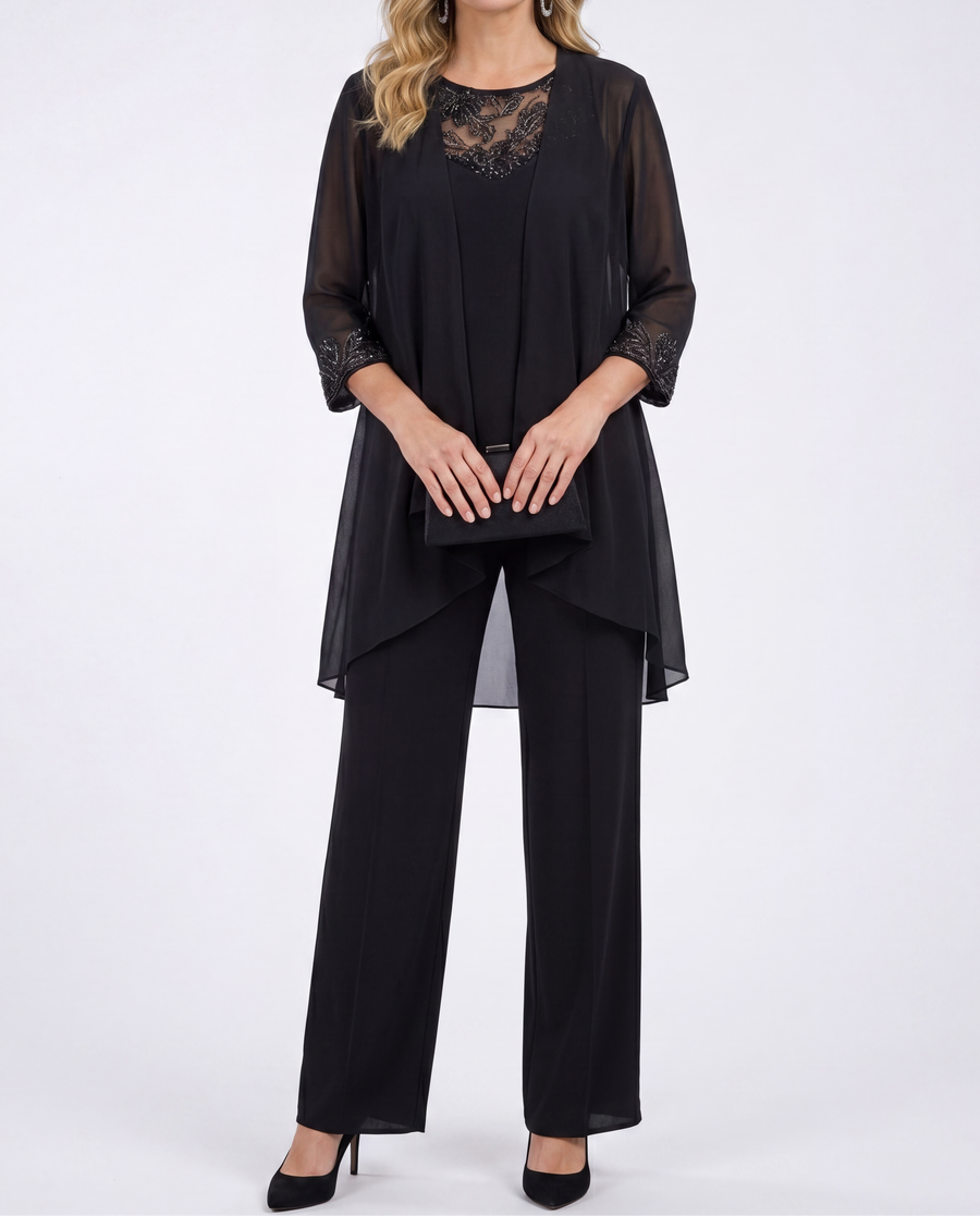 Evelina | Flowing Jacket & Wide-Leg Pant Set