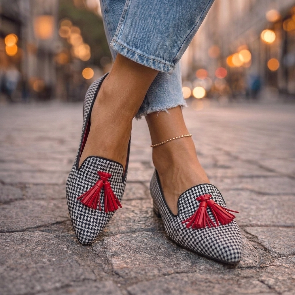 Almarie | Pointed Flats with Tassels