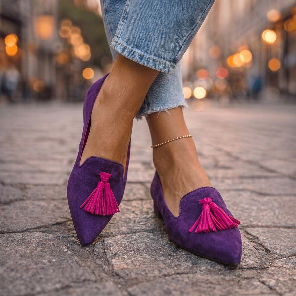 Almarie | Pointed Flats with Tassels