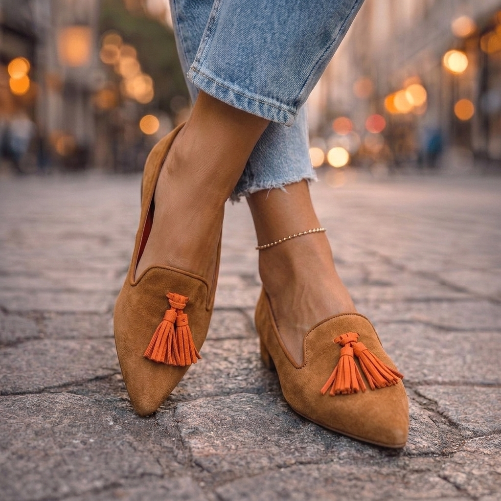 Almarie | Pointed Flats with Tassels