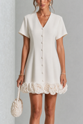 Luciana | Elegant Floral Hem Mini Dress